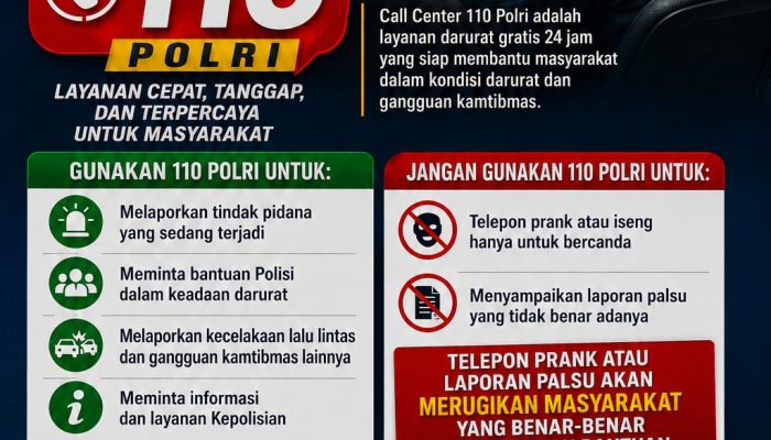 Gunakan Layanan Call Center 110 Secara Bijak