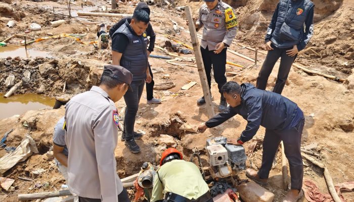 Polisi Tertibkan Tambang di Lokasi KJUB Merabok